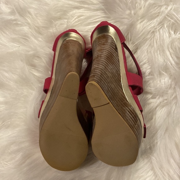 JustFab Hollyn Pink Strappy Platform Wedges 6.5 - Picture 5 of 5